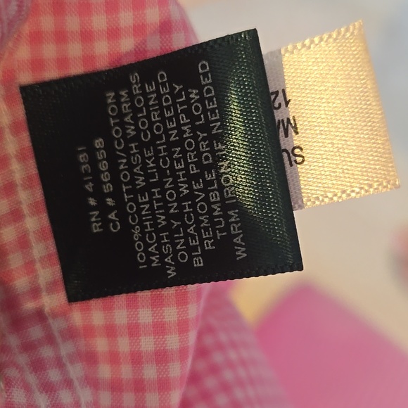 Lauren Ralph Lauren Pink/White Gingham Sleeveless Button-Down Top - Picture 7 of 7